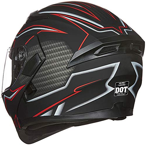 ILM Motorcycle Dual Visor Flip up Modular Full Face Helmet DOT 6 Colors Model 902