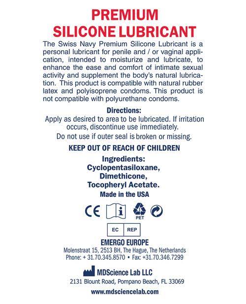 Swiss Navy Premium Silicone Lubricant - 32.0 fl oz