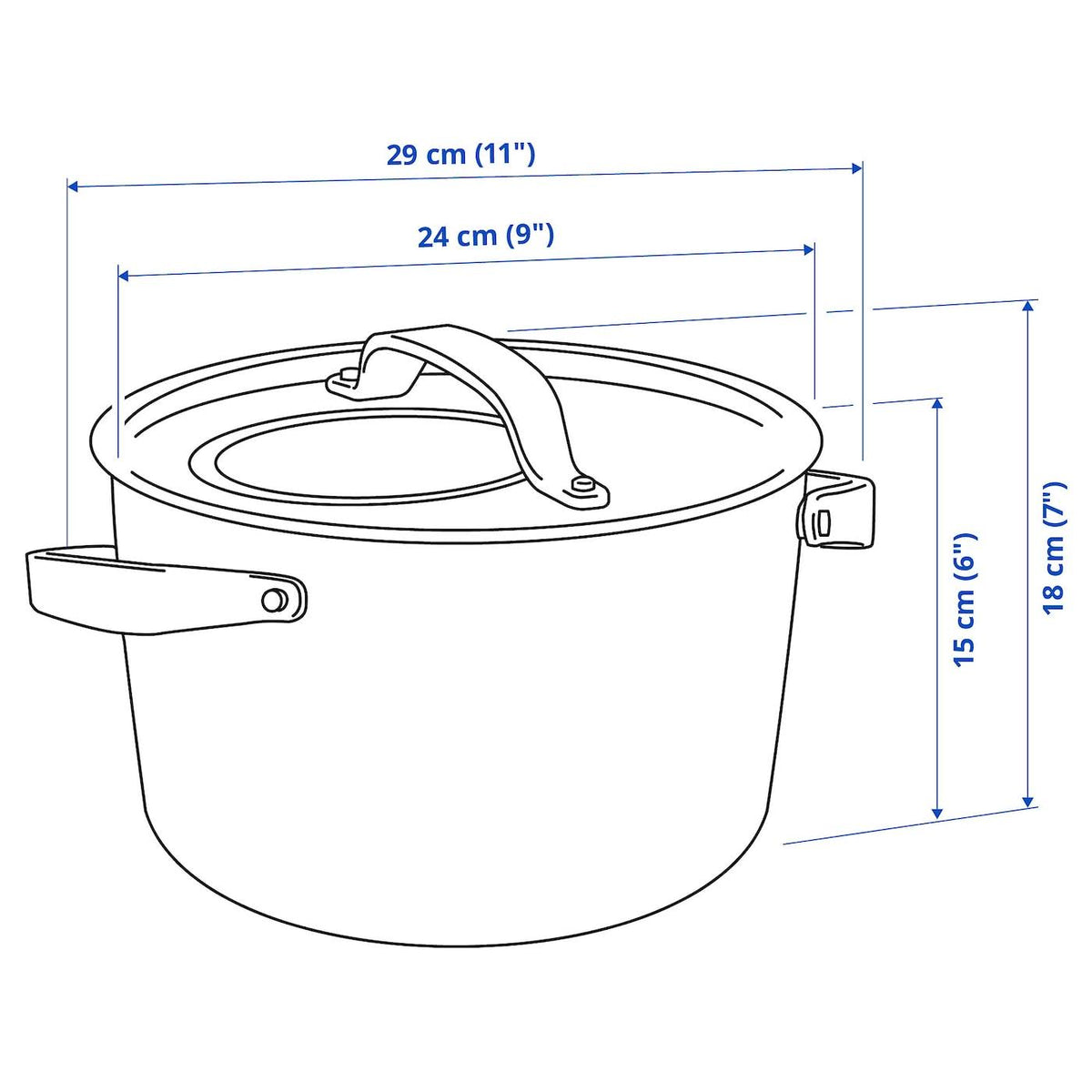 IKEA - SENSUELL Pot with Lid, Stainless Steel/Gray, 5.8 qt