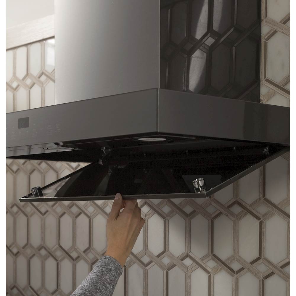 GE - 36 Convertible Range Hood - Black stainless steel