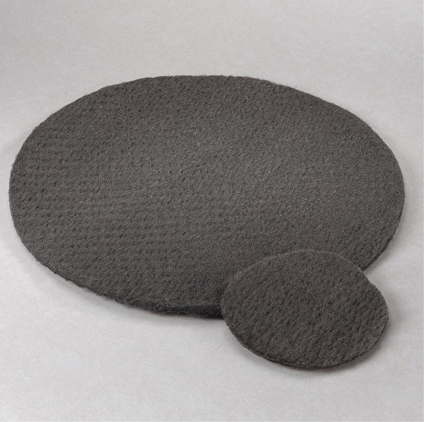 STONE-GLO Steel Wool Floor Polishing Pad - Unsurpassed Durability & Versatility, Steel Wool Pads - Boost Your Cleaning Productivity 17 & 19 Grades 000, 00, 0, 1, 2, 3 (Grade 1, 19 Inches 12pcs)