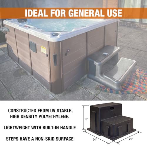 Buyers Products 3013658 Polymer Step, Made in The USA, Non-Skid Surface, Ideal Entrance Stairs for Campers, RVs, Boats, Lightweight & Easy to Carry