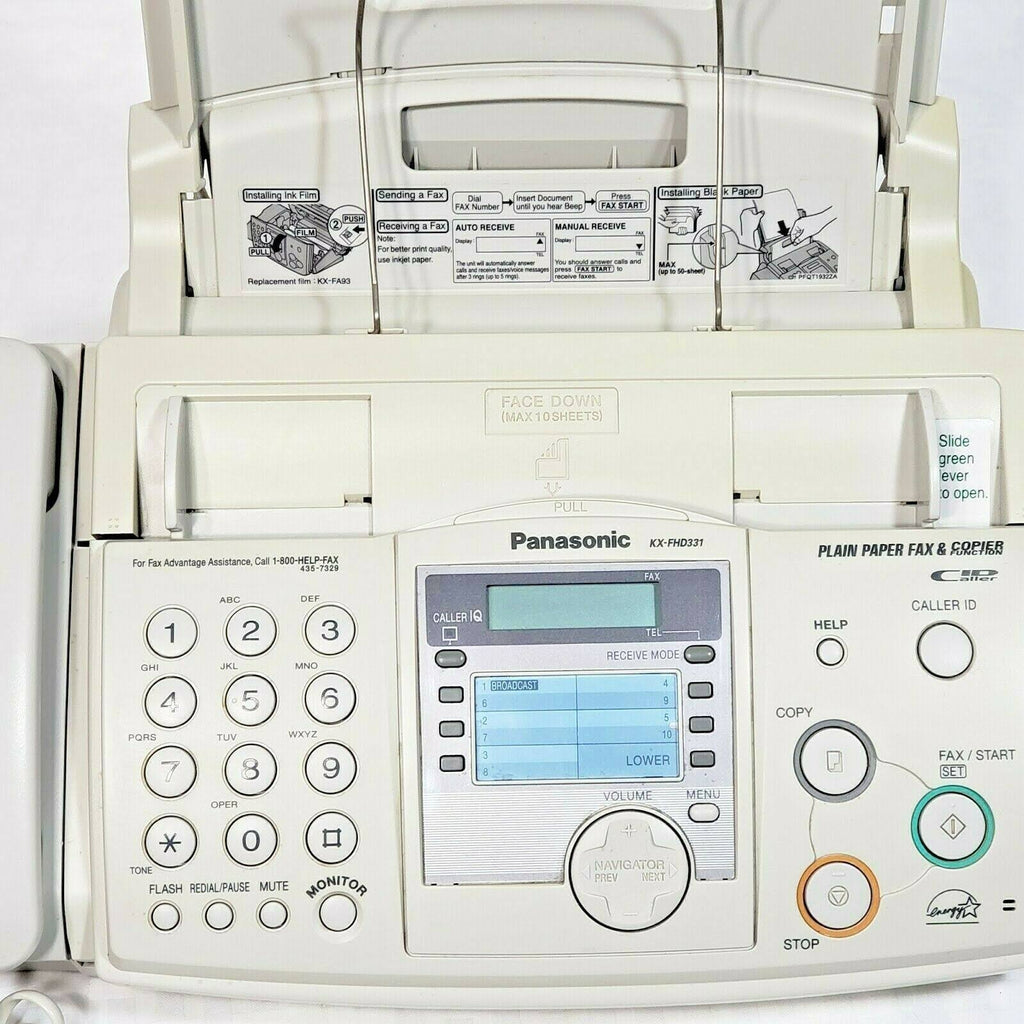Panasonic KX-FHD331 Fax Copy Machine Copier Plain Paper Caller ID - Black