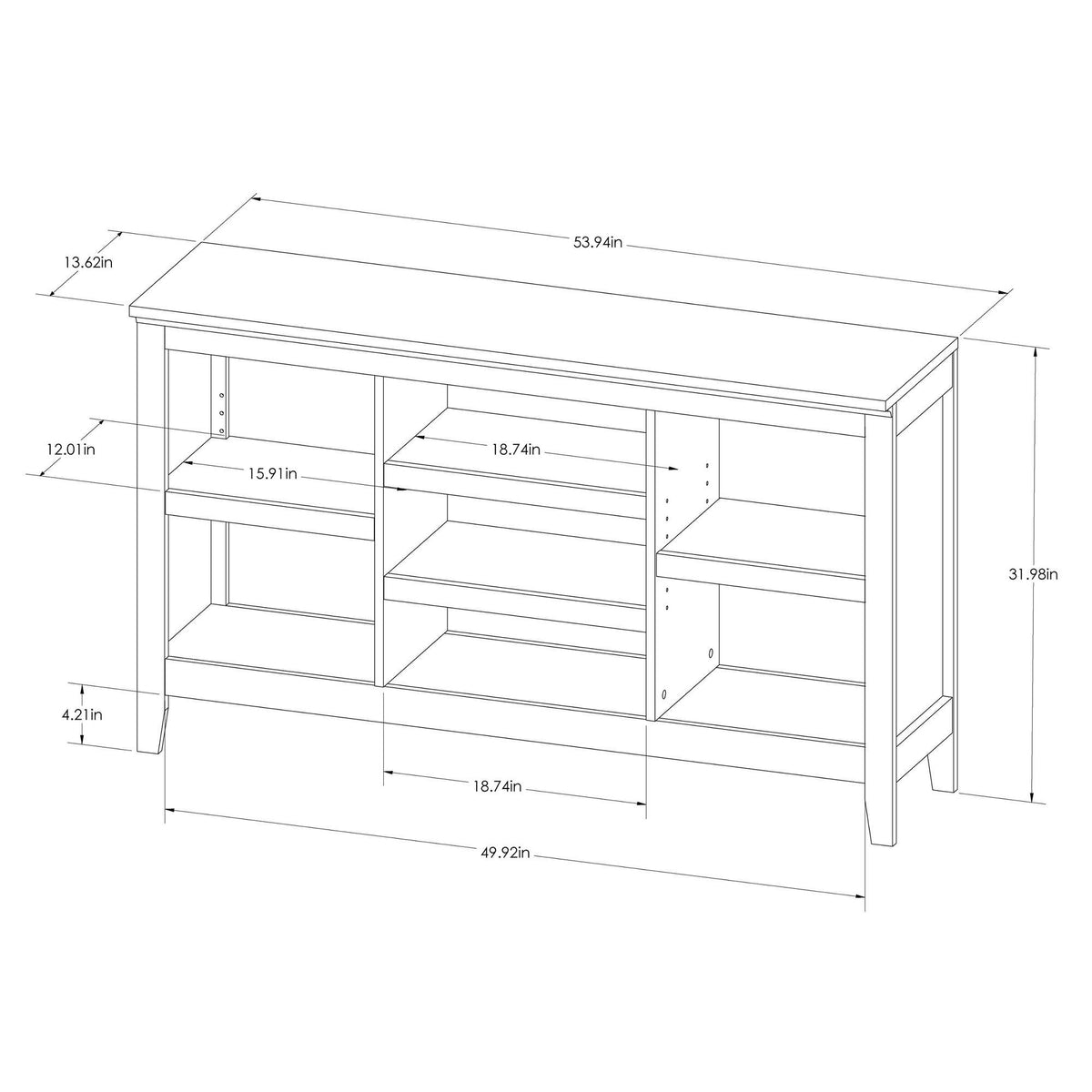 Threshold 32x22 Carson Horizontal Bookcase with Adjustable Shelves, Espresso