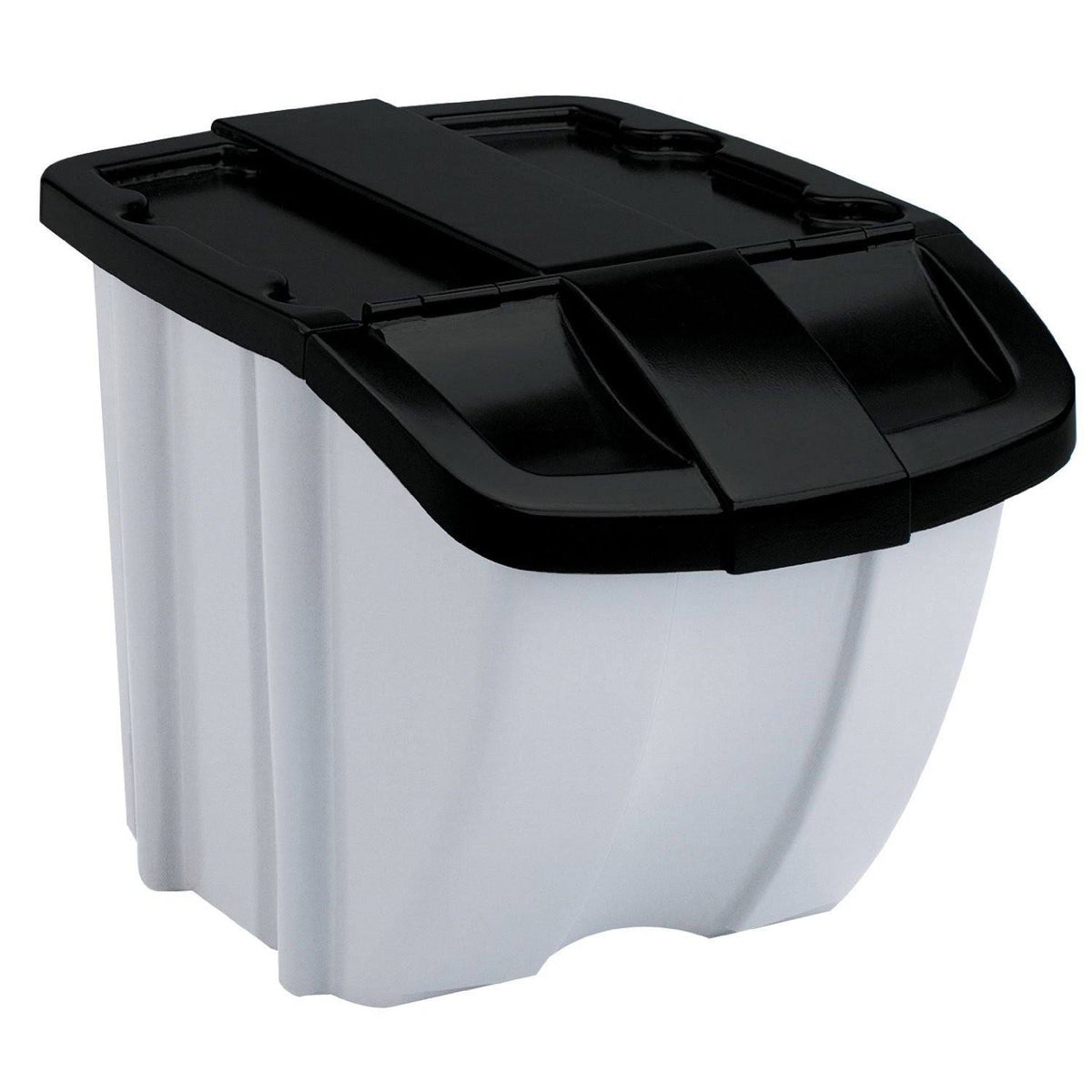 Suncast 18 Gallon Indoor or Outdoor Stacking Recycle Storage Bin, Gray (3 Pack)