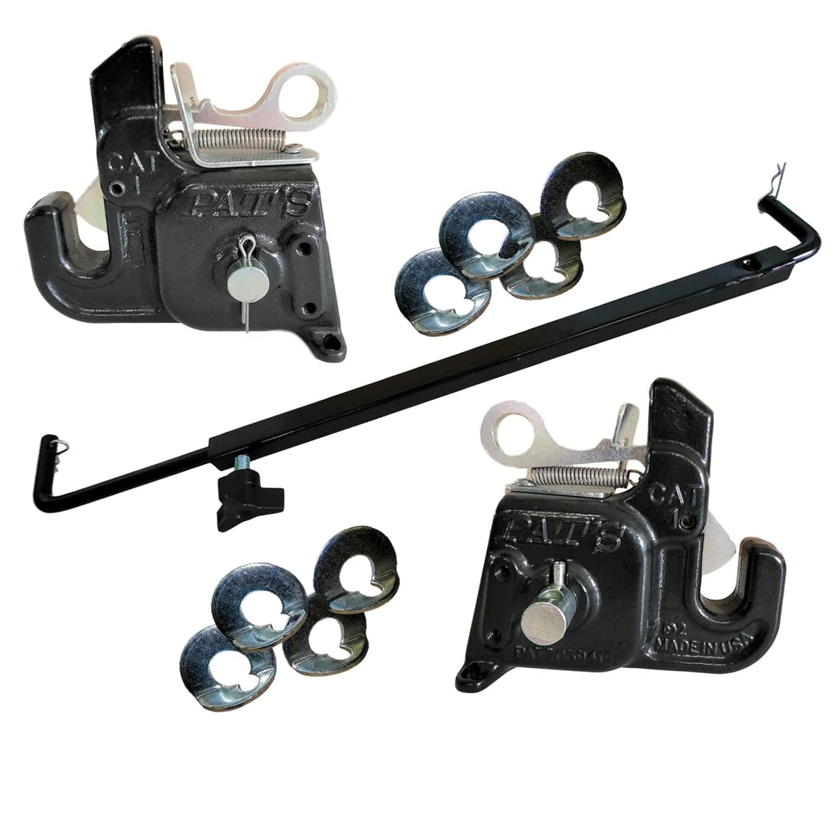 Pat's Easy Change with Stabilizer Bar - Best Quick Hitch System On The Market ?C Flexible, Durable and Affordable (CAT #1 Green)