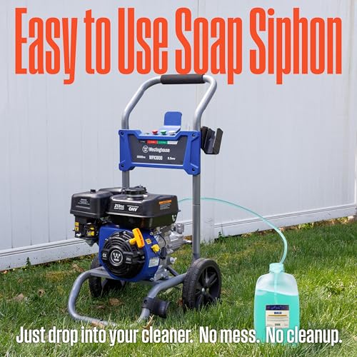 Westinghouse WPX3400 Gas Pressure Washer, 3400 PSI and 2.6 Max GPM, Onboard Soap Tank, Spray Gun and Wand, 5 Nozzle Set, for Cars/Fences/Driveways/Homes/Patios/Furniture