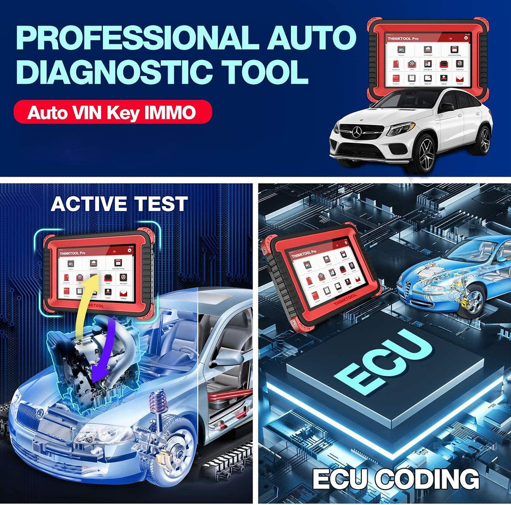 thinkcar THINKTOOL PRO Bi-Directional OBD2 Scanner Full Systems Diagnostic Scan Tool,31+ Reset Functions Key Matching, Variant Coding, AutoAuth for FCA SGW, 2 Years Free Update