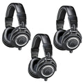 Audio-Technica ATH-M50x Professional Monitor Headphones, Black, 3 Pack