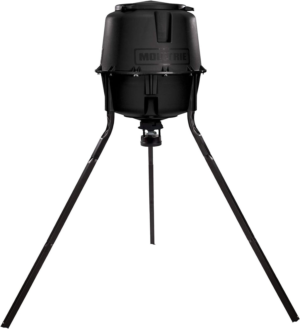 Moultrie 30 Gallon Spin Cast Deer Feeder Tripod 200 Pound Capacity Molded Plastic Tools-Free Assembly