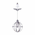 Worth Home Products Instant Pendant Recessed Light Conversion Kit Brushed Nickel Globe Cage Shade with Vintage Bulb | PKN-4030-0030-B