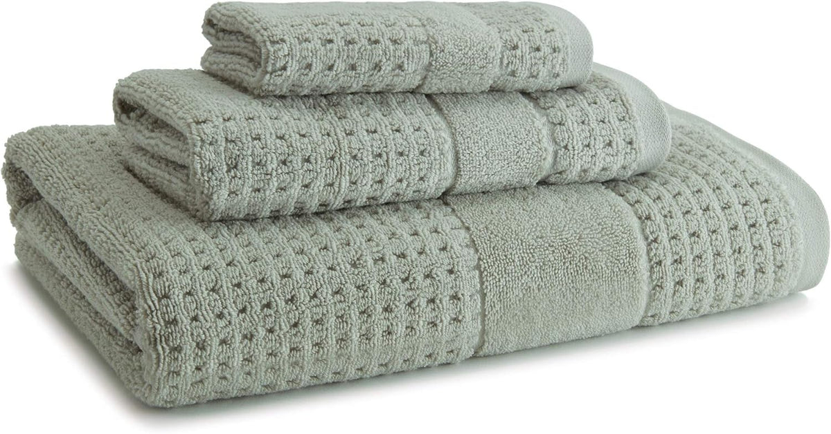 Kassatex Turkish Hammam Collection Towels, 3 Piece Set - Misty Sage Pack of 2