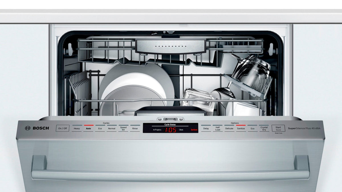 Bosch - 800 Series 24 Top Control Built-In Dishwasher with CrystalDry, Stainless Steel Tub, 3rd Rack, 40 dBa - Stainless steel