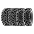 Sunf All Terrain ATV UTV Tires 25x8-12 25x10-12 6 PR A051 (Complete Full Set of 4), Black