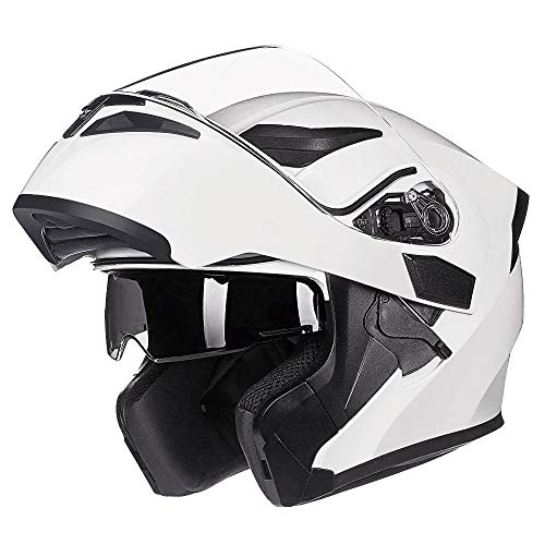 ILM Motorcycle Dual Visor Flip up Modular Full Face Helmet DOT 6 Colors Model 902