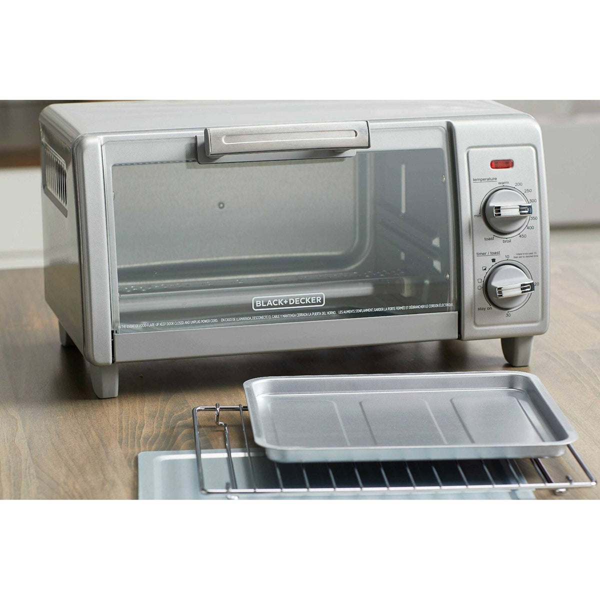 4-Slice Stainless Steel Toaster Oven Black + Decker, Silver