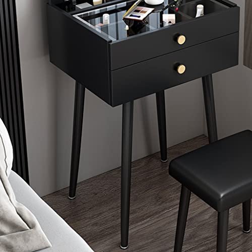 ENGENDER Makeup Vanity Vanity Table Set Flip Dresser Modern Minimalist Small Dresser for Bedroom Ladies Fashion Dresser Dresser with Drawers Vanity Table (Color : A, Size : L50cm)