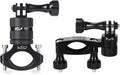 HSU Aluminum Bike Bicycle Handlebar Mount and Bike/Motorcycle Handlebars for Go Pro Hero 11/10/9/8/7/6/5/4, DJI Osmo Action AKASO and Other Action Cameras (Black)