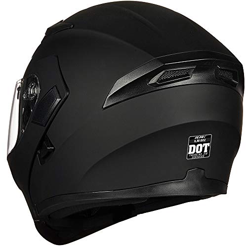ILM Motorcycle Dual Visor Flip up Modular Full Face Helmet DOT 6 Colors Model 902