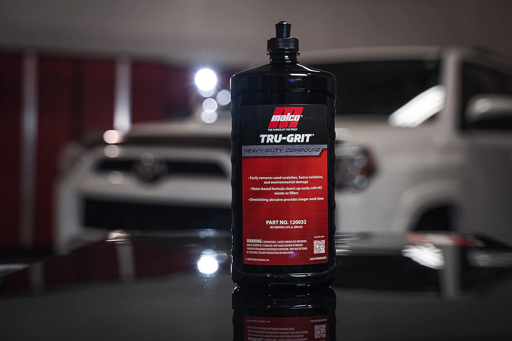 Malco Tru Grit - Heavy Duty Buffing and Polishing Compound for Cars/Automotive Paint Correction and Detailing/Removes 1000-1500 Grit Sand Scratches / 1 Gallon (120001)