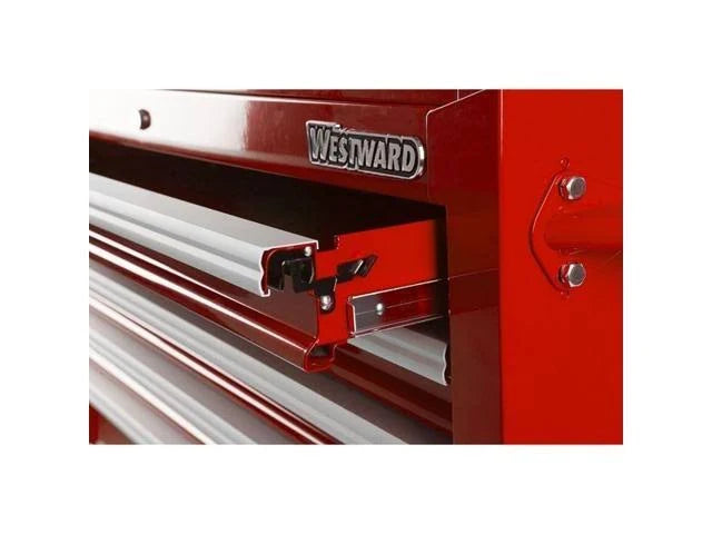 Westward 15-1/2x22 Side Cabinet, 7 Drawers, Red, 32H864