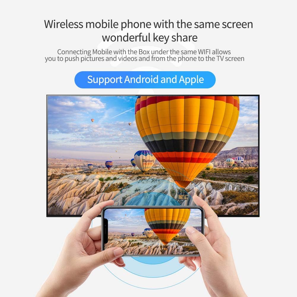 Android 10.0 TV Box, T95 4GB RAM 64 ROM Allwinner H616 Quad-Core 64-bit ARM Cortex-A53 Android Box with 2.4G/5G Dual WiFi 10/100M Ethernet, Support H.265/3D/6K Ultra HD/BT 5.0/HDMI 2.0 Smart TV Box