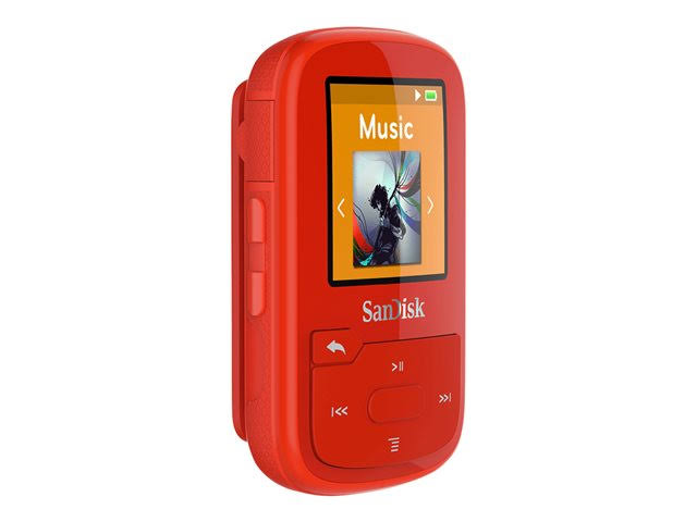SanDisk 16GB Clip Sport Plus MP3 Player Sdmx28-016g-a46r - Red