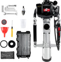 Gas Powered 4-Stroke T Post Driver Hammer Drills, 37.7CC Gasoline Engine Pile Driver, Air Cooling Single Cylinder Gasoline Petrol Garden Fencing Tool Machine with 2 Post Driving Head