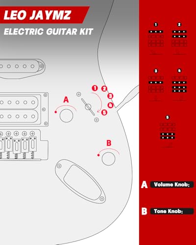 Leo Jaymz 39 Full Size ST Style Electric Guitar Starter Kit with SSH Pickup, 5W Portable Amp, Tuner, Gig Bag, Strap & Accessories (Violet Ocean)