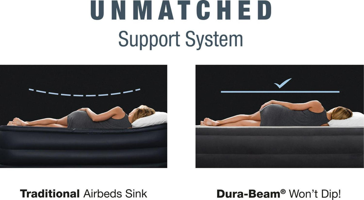Intex Durabeam Headboard 18 Queen Air Mattress with Built-in Pump