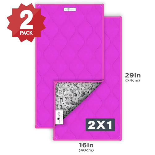 2ct Paw Inspired Guinea Pig Cage Liners | Washable Fleece Bedding or Small Animal Bed Mat for Guinea Pigs, Ferrets, Rabbits, Hamsters | Absorbent Pee Pad with Waterproof Bottom (C&C 2X1, Pink)