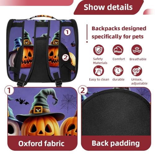 Halloween Pet Carrier Airline Approved Pet Carrier Bag Dog Carrier for Small Medium Cats Dogs Puppies Kitten