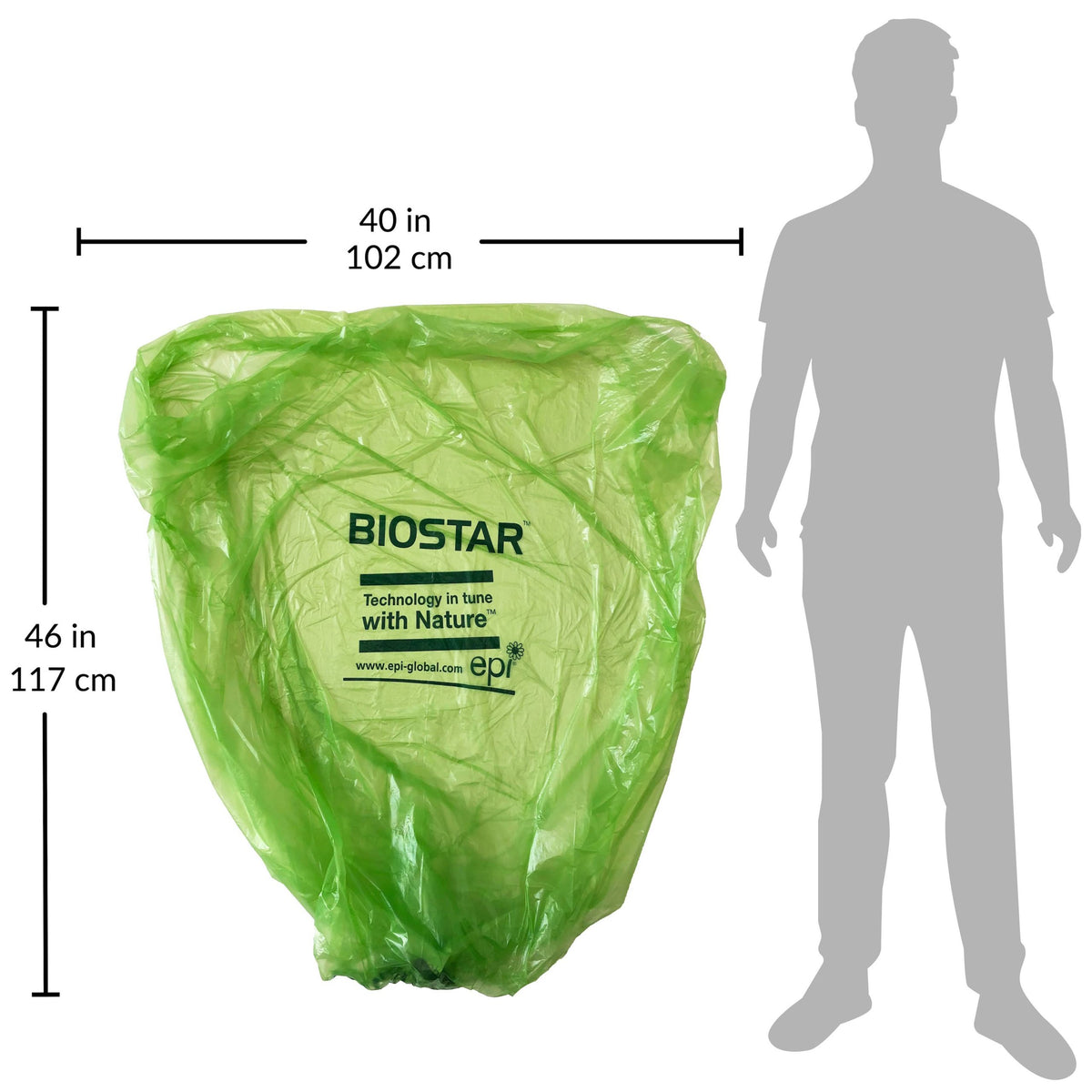 Reli. Biodegradable 40-45 Gallon Trash Bags (250 Count) | Bulk Green