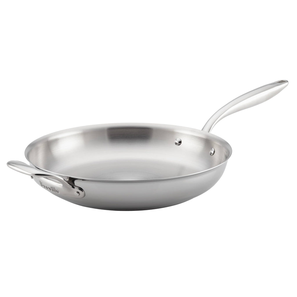 Breville Thermal Pro 12.5x22 Clad Stainless Steel Fry Pan with Helper Handle