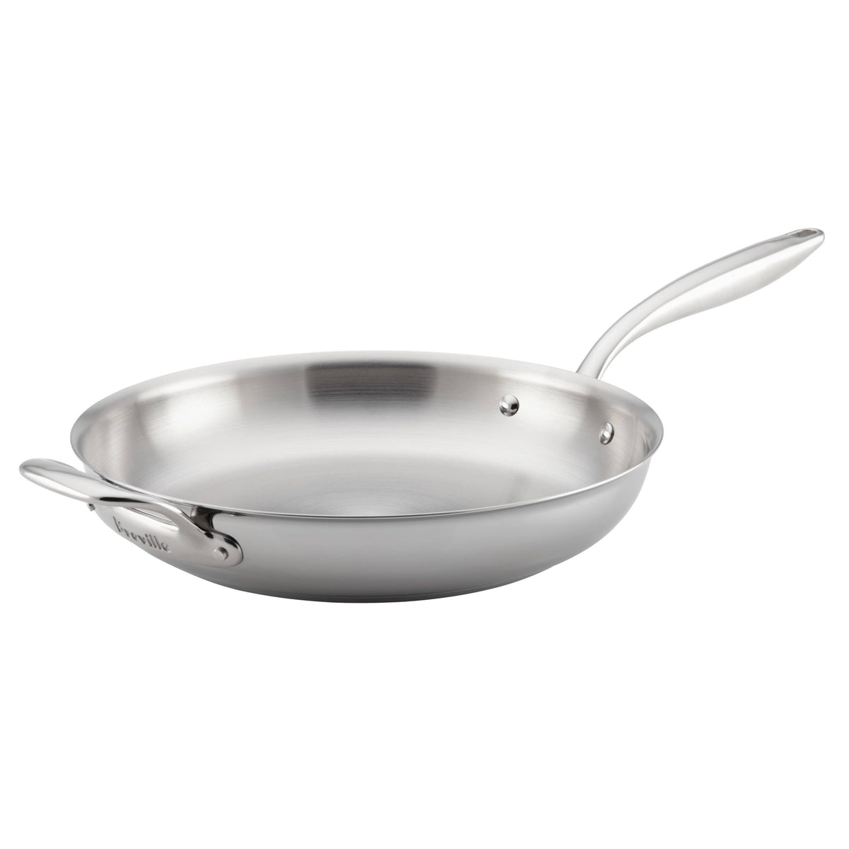 Breville Thermal Pro 12.5x22 Clad Stainless Steel Fry Pan with Helper Handle