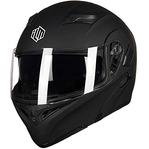 ILM Motorcycle Dual Visor Flip up Modular Full Face Helmet DOT 6 Colors Model 902