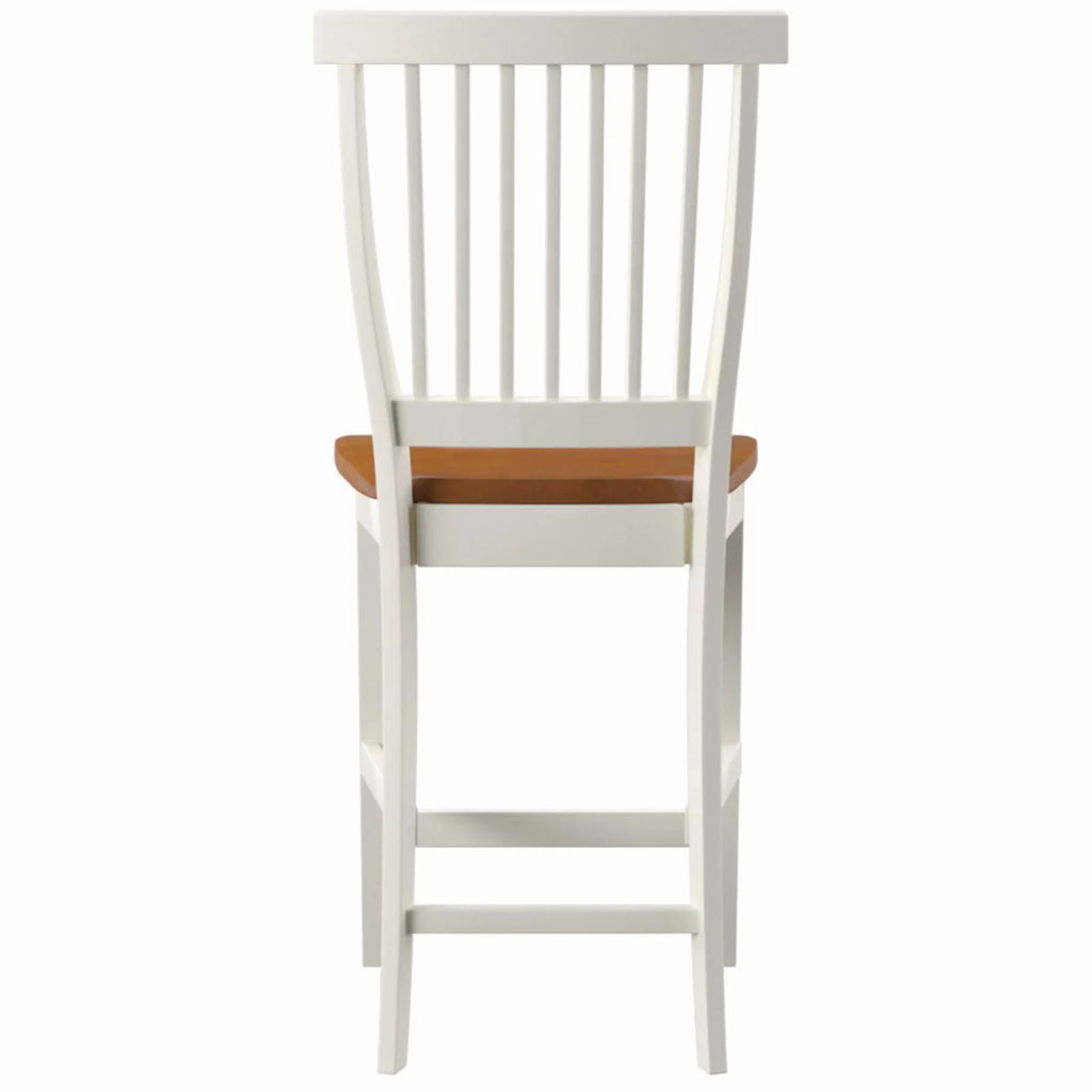 Homestyles Americana Traditional Wood Counter Stool in Antique White and Oak