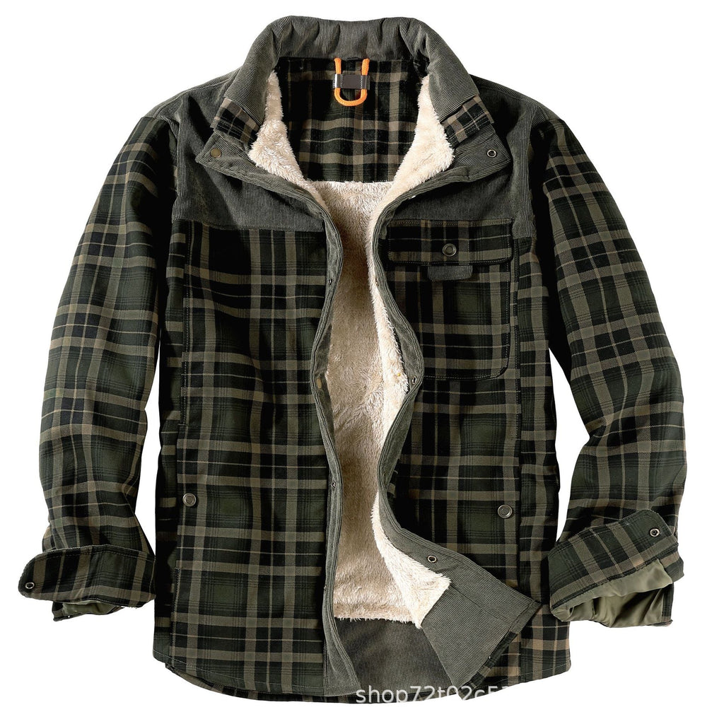 Men's Winter Plaid Sherpa Lined Jacket