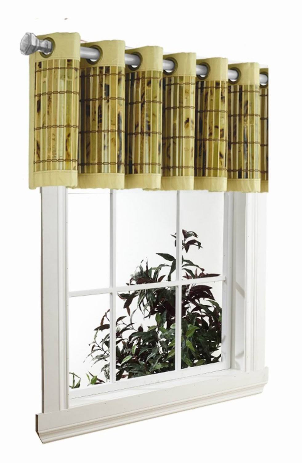 Versailles Home Fashions Tortoise Shell Bamboo Grommet Top Valance - Green