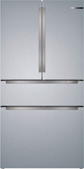 Bosch - 800 Series 20.5 Cu. Ft. 4-Door French Door Counter-Depth Smart Refrigerator - Stainless steel