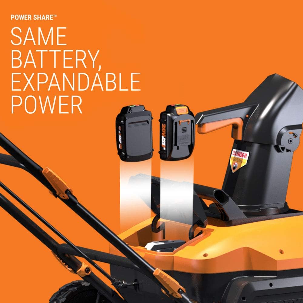 Worx WG471 40V Power Share 20 Cordless Snow Blower with Brushless Motor