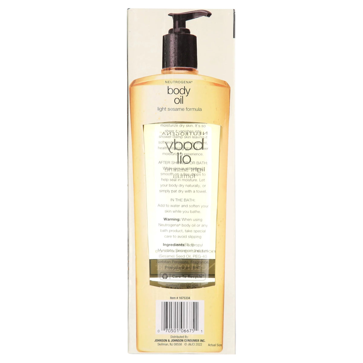 Neutrogena Body Oil, Light Sesame Formula (32 Fluid Ounce)
