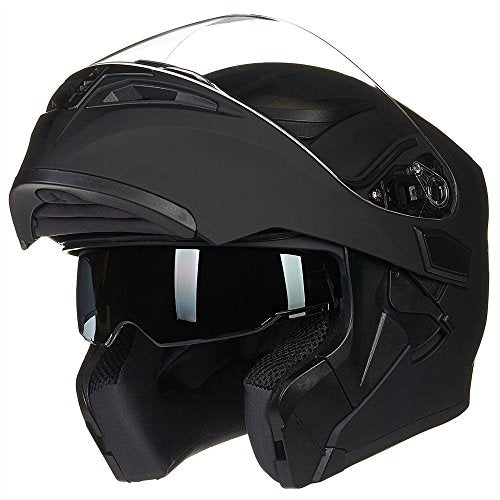 ILM Motorcycle Dual Visor Flip up Modular Full Face Helmet DOT 6 Colors Model 902