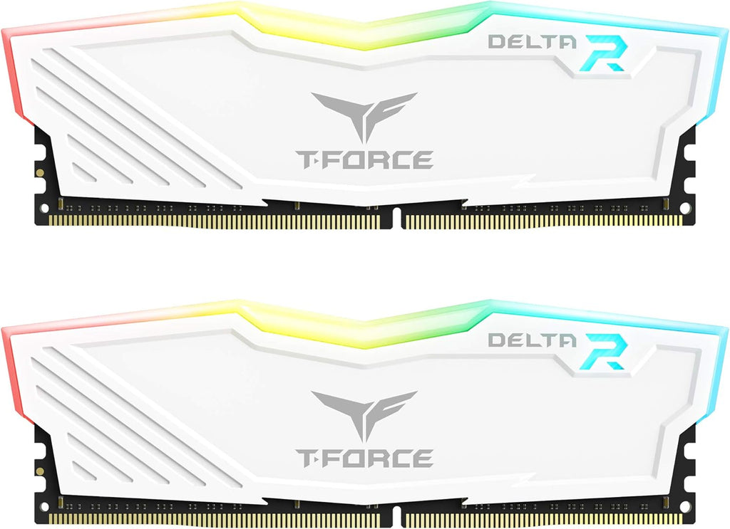 TEAMGROUP T-Force Delta RGB DDR5 32GB Kit (2x16GB) 6400MHz (PC5-51200) CL40 Desktop Memory Module Ram (White) for Z690 - FF4D532G6400HC40BDC01