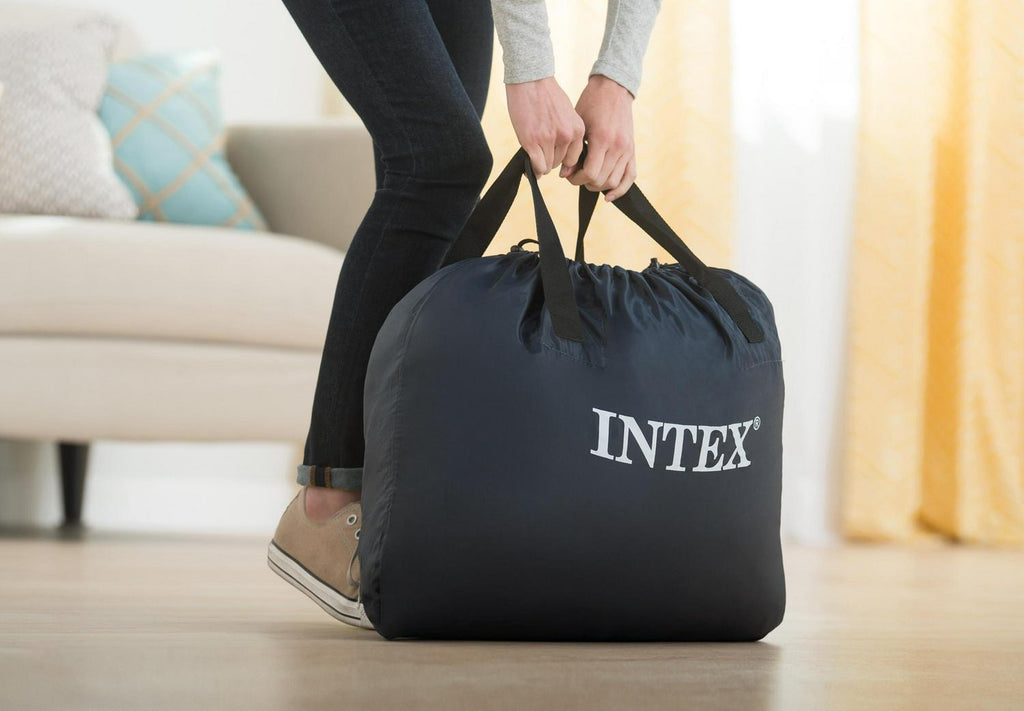 Intex Durabeam Headboard 18 Queen Air Mattress with Built-in Pump