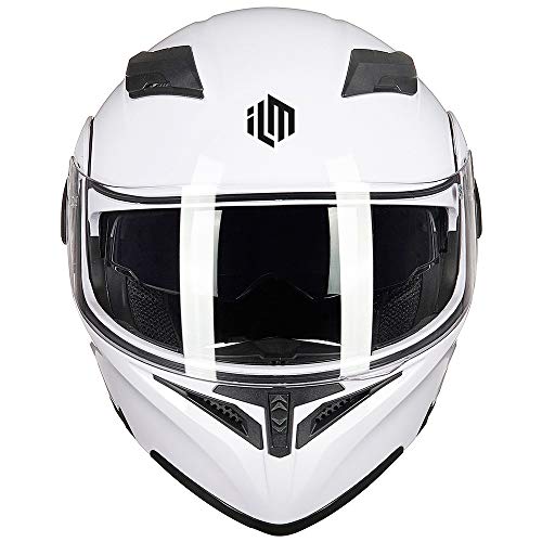 ILM Motorcycle Dual Visor Flip up Modular Full Face Helmet DOT 6 Colors Model 902