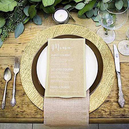Balsacircle 24 Pcs 13 in Gold Wooden Textured Round Charger Plates - Dinner Party Wedding Supplies for All Holidays