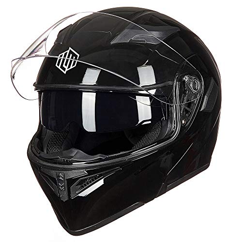 ILM Motorcycle Dual Visor Flip up Modular Full Face Helmet DOT 6 Colors Model 902