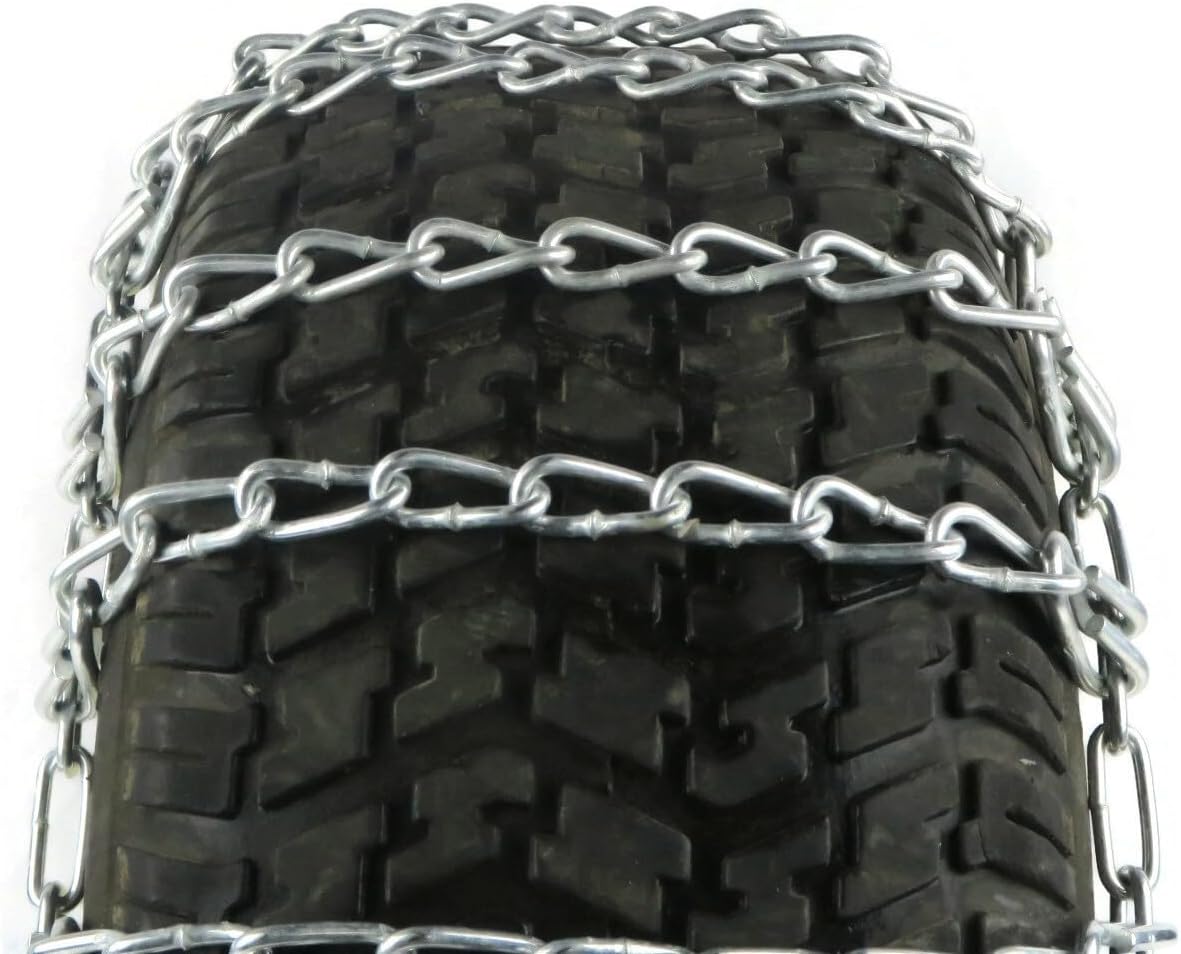 The ROP Shop Pair of 2 Link Tire Chains & Tensioners 23x10.5x12 for Snow Blowers, Lawn & Garden Tractors, Mowers & Riders, UTV, ATV, 4-Wheelers, Utility Vehicles