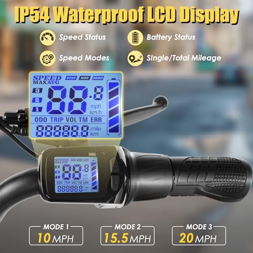 Caroma Peak 800w Electric Scooter Adults 20X3 Fat Tire, 20 MPH Top Speed & 30 Miles Range, Off-Road E Scooter w/Adjustable Seat & Detachable Basket, Foldable Ebike w/Shock Absorption for Commuting